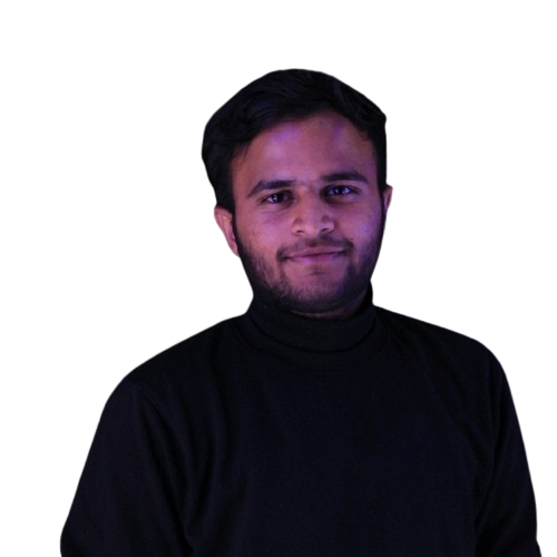 A man in a alice blue shirt with a thinking expression